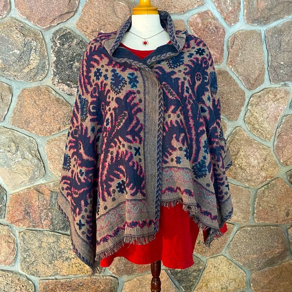 Cotton wool blend pashmina shawl. Reversible.